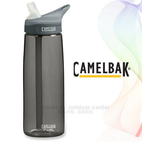 【美國 CAMELBAK】Eddy 多水吸管水瓶 750ml.運動水壺0.75L.水瓶.隨身瓶/專利咬嘴.附提把/CB53355 炭灰✿30E010